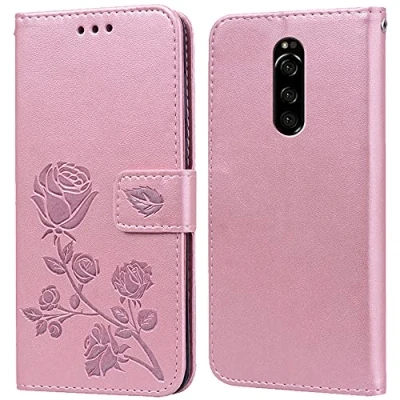 Abbildung von PKQTOP Hülle für Sony Xperia 1 Handyhülle,Klappbar Tasche Case,Standfunktion,Kartenfach,Silikon Bumper,Stoßfeste Schutzhülle Cover