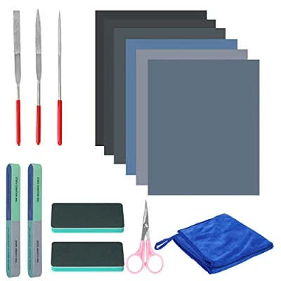 Abbildung von Belle Vous Bastelperlen Epoxidharz Starter Set 15 teiliges Polierset für Einsteiger, Zubehör Anfänger