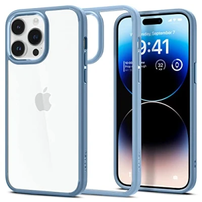 Abbildung von Apple iPhone 14 Pro Hülle Kunststoff Spigen Hard Case/Backcover Handyhülle Blau Shockproof/Stoßfest