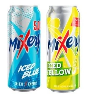 Abbildung von 48 Dosen Karlsberg Mixery Bundle a 500ml inc EINWEG Pfand (Mix aus 24 x Iced Blue Yellow) 5% Vol. + Space Keks von Onlinenshop Bormann