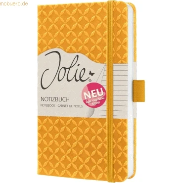 Abbildung von SIGEL JN122 Notizbuch Tagebuch Jolie, ca. A6, liniert, Hardcover, Gummiband, Stifteschlaufe, Einstecktasche, gelb, vegan, aus nachhaltigem Papier