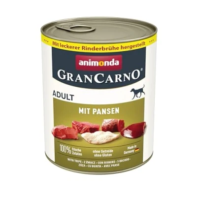Abbildung von GranCarno Hunde Nassfutter mit Pansen (6 x 800 g), Hundefutter nass ohne Getreide und Zucker von animonda, für ausgewachsene Hunde, frischen fleischlichen Zutaten