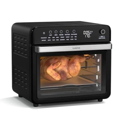 Abbildung von Klarstein Heißluftfritteuse Air Glaze Digital 2100 W 34 Liter, 2000 W, Backen Rösten Grill 34L Timer Touch
