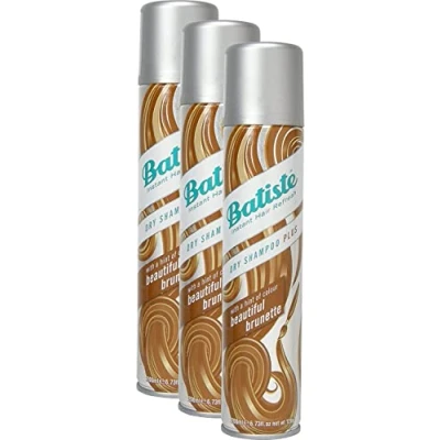 Abbildung von Batiste Trockenshampoo Dry Shampoo Beautiful Brunette mit einem Hauch von Farbe für brünettes Haar, Frisches Haar alle Haartypen, 3er Pack 2+1 (3 x 200 ml)