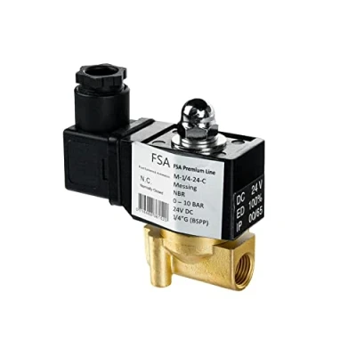 Abbildung von FSA Magnetventil Messing 1/4&quot; 24V DC 0 10 bar NBR stromlos geschlossen