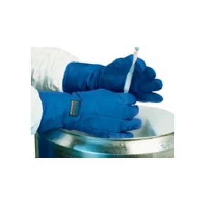 Abbildung von neoLab Baumwolle/Polytetrafluorethylen Kryo Handschuhe, Wasserdicht, Paar, Blau, Mittel, 40 mm Länge
