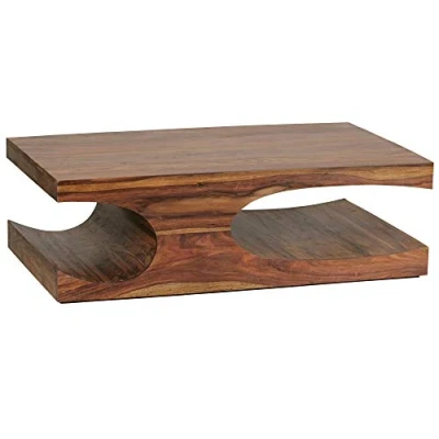 Abbildung von FINEBUY Couchtisch SuVa2472_1 (Sheesham Massivholz 118x70x38 cm Rechteckig Ablage), Großer Wohnzimmertisch, Sofatisch Kaffeetisch