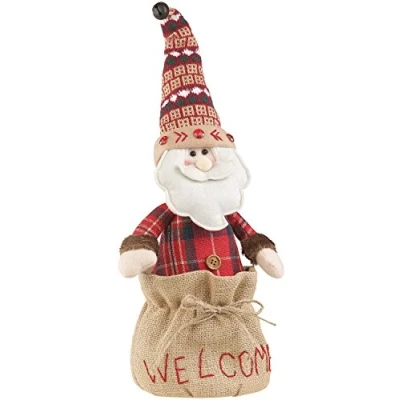 Abbildung von infactory Türstopper Weihnachten: Weihnachtsmann Türstopper, Welcome Schriftzug, Sandfüllung, 1,1 kg (Türstopper stehend, Tür Anschlagstopper Weihnachten, Figuren)