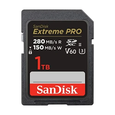 Abbildung von SanDisk Extreme PRO SDXC UHS II Speicherkarte V60 1 TB (280 MB/s, 6K, 4K UHD, U3, C10, Rescue Deluxe)