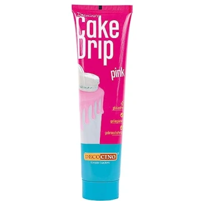 Abbildung von DECOCINO Cake Drip Pink (90g) fantastischer Geschmack direkt gebrauchsfertig Backdeko für Torten, Kuchen, Muffins, Cupcakes, Melts, Melts