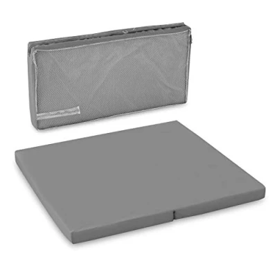 Abbildung von hauck Laufstall Klappmatratze mit Tragetasche Sleeper SQ, 90 x 5 cm, Klein Zusammenklappbar, Schaumstoffmatratze, Reisematratze, Spielunterlage (Grey)