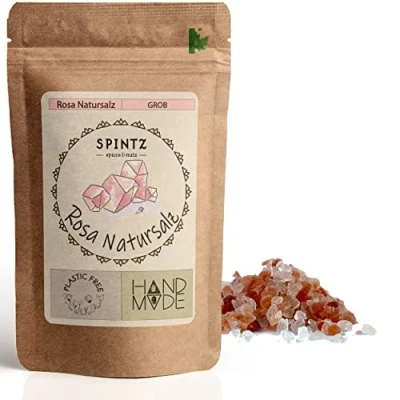 Abbildung von SPINTZ 500g Rosa Natursalz grob Speisesalz grobe Körnung Kristallsalz Salz aus Pakistan Premium Gourmet Ideal zum Kochen naturrein ohne Rieselhilfen plastikfrei verpackt