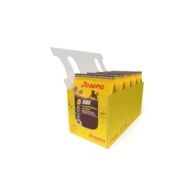 Abbildung von JOSERA Kids (5 x 900 g) Junior Premium Trockenfutter für wachsende Hunde Geflügel &amp; Reis zur Aufzucht größerer ab der 6. Lebenswoche weizenfrei Hundefutter 5er Pack