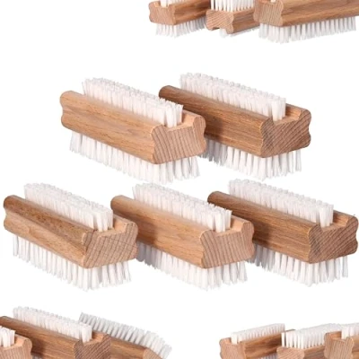 Abbildung von ToolSpace 5x Nagelbürste Holz Feste Starke Borsten Nagelreinigungsbürste Nail Brush Handwaschbürste Fingerbürste Schrubbbürste zum Reinigen von Dreck, Schmutz unter den Nägel Pflegebürste Handbürste