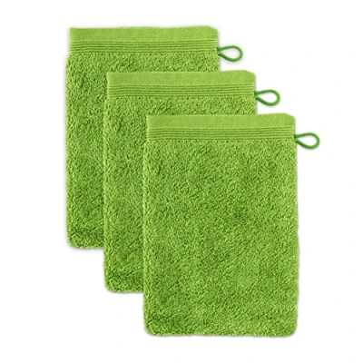 Abbildung von möve Superwuschel Waschhandschuh 15 x 20 cm aus 100% Baumwolle, peridot 3er Set