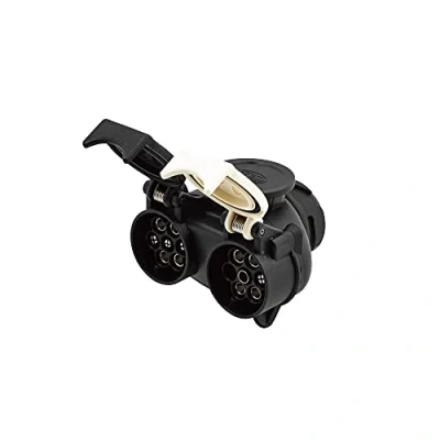 Abbildung von HELLA Adapter, Steckdose 12V von 13 polig auf 7 Länge: 89mm Kunststoff schwarz DIN/ISO: 11446 N Typ/1724 Typ/3732 S Typ Menge: 1 8JA 179 368 001