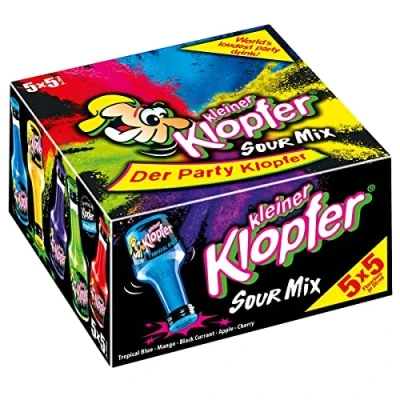 Abbildung von Kleiner Klopfer Sour Mix 25 Liköre in 5 fruchtig sauren Geschmacksrichtungen Marken Spirituosen Ausgezeichnet als Top Marke 2023 500 ml