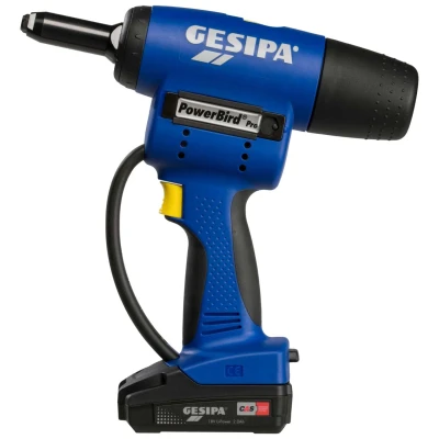 Abbildung von Gesipa PowerBird Pro Gold Edition CAS Akku Nietzange 4,8 8,0 mm 1x18,0V/2,0Ah