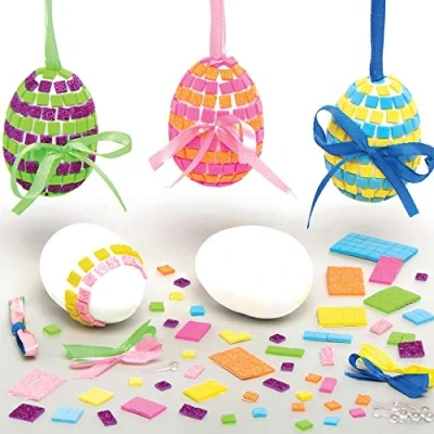 Abbildung von Baker Ross Mosaik Osterei Bastelset für Kinder (4 Stück) Steckspiel Kreativset zum Basteln zu Ostern