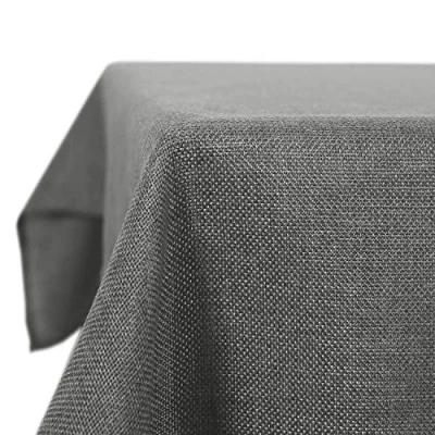 Abbildung von Deconovo Leinenoptik Tischdecke Wasserabweisend Tischwäsche Lotuseffekt 130x200 cm Grau