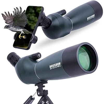 Abbildung von 25 75x70 Spektive mit Stativ, Zoom Wasserdichtes BAK4 Prisma Monokular Teleskop für Vogelbeobachtung, Zielschießen, Wildtiere, Jagd und Landschaft, Telefonadapter Hülle