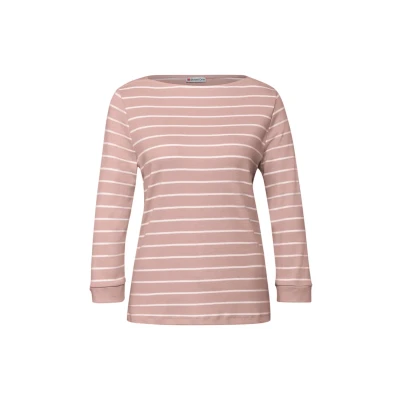 Abbildung von Street One Gestreiftes Basic Langarmshirt, Damen, Größe: 46, Rosa