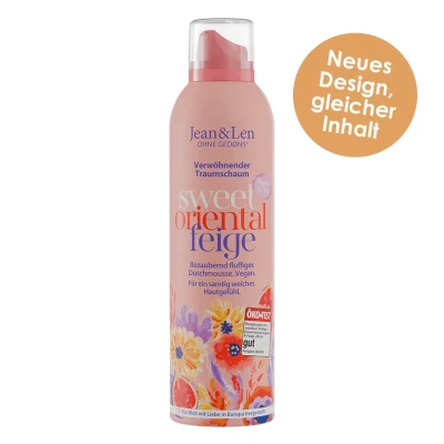 Abbildung von Jean &amp; Len Verwöhnender Traumschaum Arganöl Feige, Gel to Mousse Technologie, mit Vitamin E und pflanzlichem Glycerin, Duschschaum, ohne Parabene Silikone, 200 ml