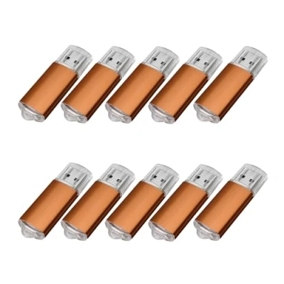Abbildung von 10 USB Sticks, 2.0 Memory Speicher Sticks. Orange 2 GB
