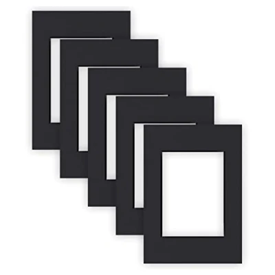 Abbildung von nielsen Conservation Passepartout Karton 2,2 mm 5er Set Außenformat 21x29,7 cm (DIN A4) für Bildformat 13x18 Schwarz Glatte Oberfläche