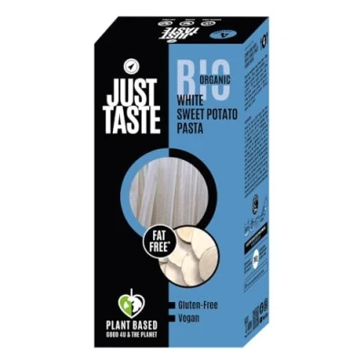 Abbildung von JUST TASTE Bio Weiße Süßkartoffel Tagliatelle/Pasta High Carb 84g Kohlenhydrate Nudeln ideal für Sportler wenig Zucker, 250g (6er Pack)