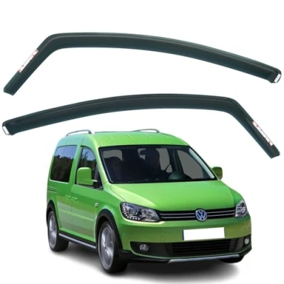 Abbildung von AirFlux Set mit 2 Windabweisern, kompatibel Volkswagen Caddy MK3 2003 2004 2005 2006 2007 2008 2009 2010 2011 2012 2013 2014 Modelle.