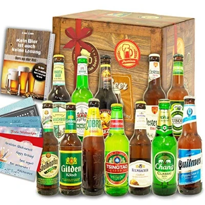 Abbildung von 12er Bier Geschenkset/Bier aus der Welt und Deutschland/Geburtstags Paket