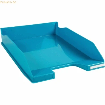 Abbildung von Exacompta 113283D Briefablage BeeBlue aus Recycling Kunststoff DIN A4. Idealer Briefkorb für Ihre Organisation. Stapelbarer Ablagekorb Türkis Blauer Engel Combo Midi