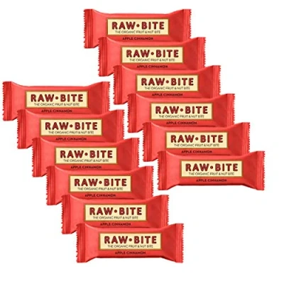 Abbildung von Raw Bite Apple Cinnamon Riegel Frucht Nussriegel mit Apfel und Zimt, Größe:12 x 50 g