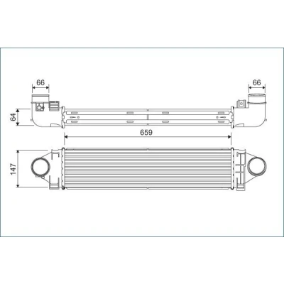 Abbildung von VALEO 822926 Ladeluftkühler FORD: MONDEO 4 Turnier, S Max Mk1, Focus 2 Schrägheck, LAND ROVER: Freelander SUV, VOLVO: V40 S80 II
