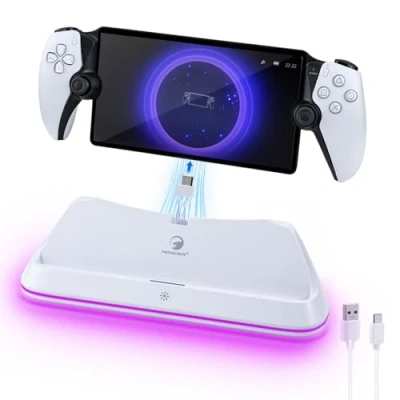 Abbildung von Mcbazel Ladestation für PS Portal Remote Player, Player Ladegerät mit RGB Licht