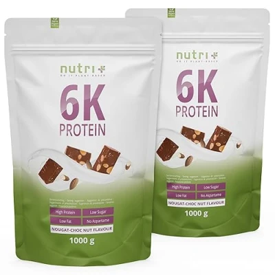 Abbildung von Nutri + Eiweißkonzentrat High Protein Nuss Nougat 2 kg Proteinpulver Blend hochdosiert Eiweißpulver Choco Nut 2000 g 6 Komponenten Eiweiß Pulver