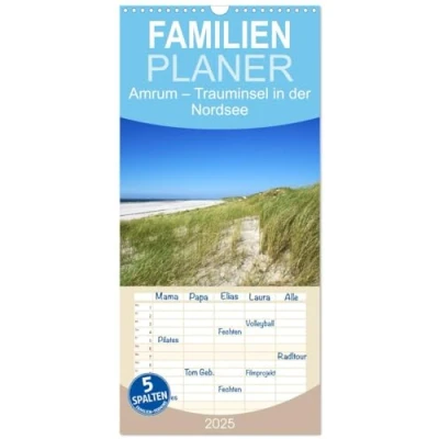 Abbildung von Familienplaner 2025 Amrum Trauminsel in der Nordsee mit 5 Spalten (Wandkalender, 21 cm x 45 cm), CALVENDO