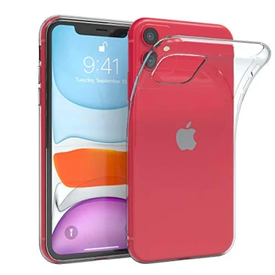 Abbildung von EAZY CASE Hülle kompatibel mit iPhone 11 Schutzhülle Silikon, Ultra dünn, Slimcover, Handyhülle, Silikonhülle, Backcover, Durchsichtig, Klar Transparent