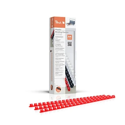 Abbildung von Peach Plastikbinderücken A4 8mm 45 Blatt 100 Stück rot PB408 03