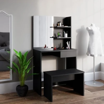 Abbildung von Vicco Sitzbank, Schwarz, 70 cm für Schminktisch