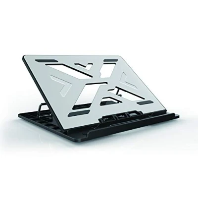 Abbildung von Conceptronic Thana 03G ERGO S Notebook Cooling Pad Kühlunterlage, bis 15,6 Zoll, ergonomisch Höhe 7 stufig anpassbar, Grau