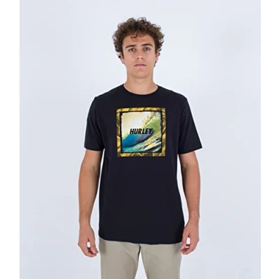 Abbildung von Hurley Herren Evd Wave Hello S/S Tshirt, schwarz, L