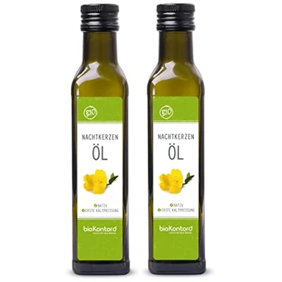 Abbildung von Bio Nachtkerzenöl 500ml (2x 250ml) nativ und kaltgepresst I 100% rein von bioKontor