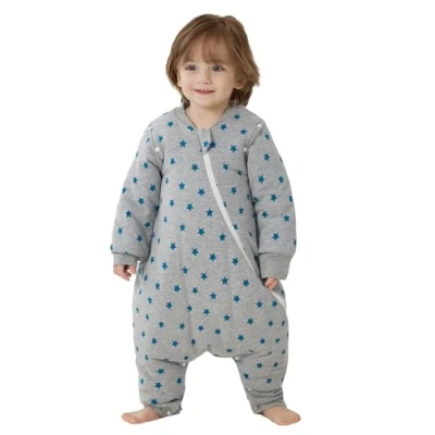 Abbildung von Duomiaomiao Baby Schlafsack mit Füßen 3.5 tog, winterschlafsack 100% Baumwolle Baby, Mädchen Schlafsack, Cartoon Laub (Pentagramm/95CM)