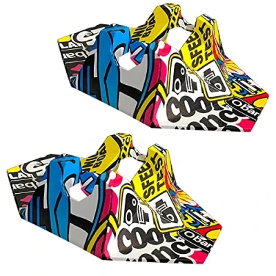 Abbildung von LORESJOY Stunt Scooter Ständer, Universal Stand, Roller Ständer für Pro Scooter/Stunt Roller/Trick Kinder/Freestyle Roller/ 95 mm bis 125 Rädern (2 pcs Graffiti)