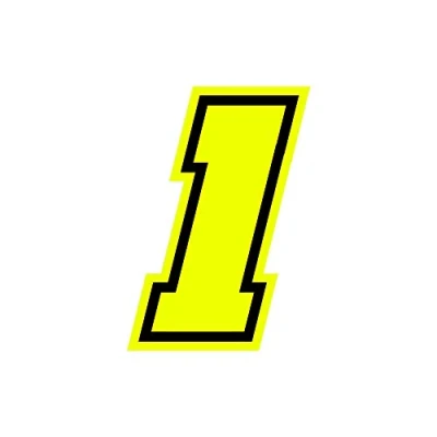 Abbildung von 4R Quattroerre.it 13381 Nummer Racing 1 Moto GP, Fluogelb, 10 x 7 cm