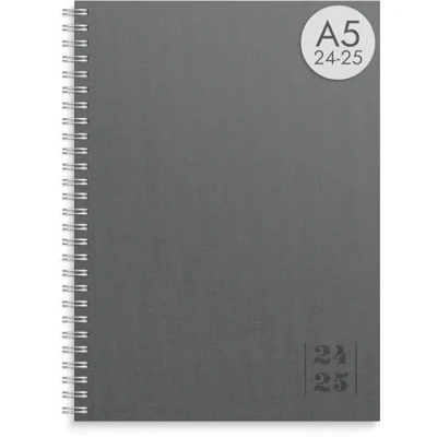 Abbildung von Burde Kalender 2024/2025 Textil grau 2024 07 31 bis 2025 08 25 Schülkalender Planer 15x21 cm A5 Format Wochenplaner
