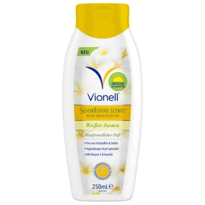 Abbildung von Vionell Intimwaschlotion Frauen Scentsitive Scents Daily Feminine, Plus Vitamin E &amp; Kamille, Ganztägige Frische, Hypoallergen, Weißer Jasminduft, 250 ml