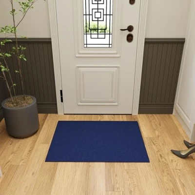 Abbildung von Ottomanson Ottohome Kollektion Teppich/Matte mit Gummirückseite und einfarbigem Design, 67 cm x 90 cm, Marineblau